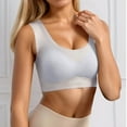 thumbnail image 2 of Wang6 Womens Plus Size Wireless Sports Bras Seamless Push up Workout Bras Wide Strap Full Coverage Running Yoga Gym Bralettes T Shirt Bra Light Gray 48, 2 of 8