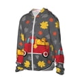 thumbnail image 3 of Goofa Red Pickup Truck With Pumpkins Printed Women's UPF 50+ Sun Protection Hoodie Jacket Lightweight Long Sleeve Sun Shirt for Women with Pocket Hiking Outdoor-Medium, 3 of 9