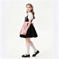 thumbnail image 4 of Kids Lace Maid Oktoberfest Costume Dress, Short Sleeve Girls Summer Festival Casual Apparel Dresses for Little Girls 3-11 Years Pink 3-4 Years, 4 of 9