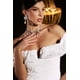 thumbnail image 3 of Vestido Bella Barnett Lisiya de satén con hombros descubiertos y abertura, 3 of 8