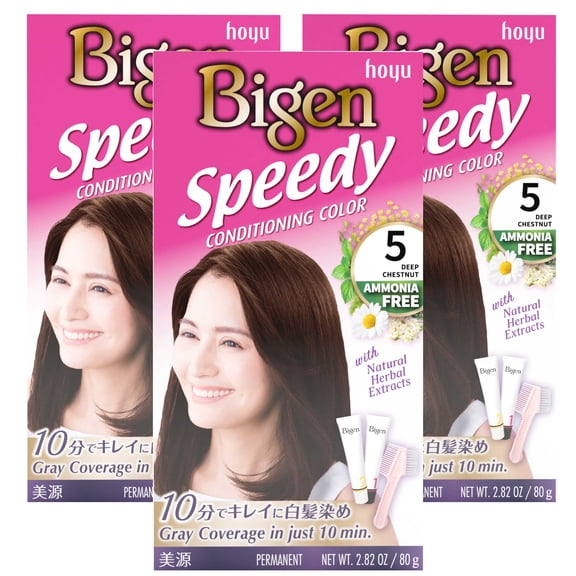 Bigen Speedy Conditioning Color Kit: 5 Deep Chestnut - 3 Pack