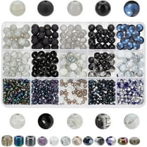 770Pcs Black White Grey Glass Beads 4/8mm Round Loose Spacer Seed Craft Beads