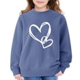 thumbnail image 2 of Ruyang Oversized Sweatshirt for Girls Kids Long Sleeve Loose Fit Pullover Casual Fall Winter Love Pattern Sweater Tops, 2 of 9