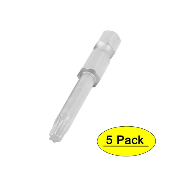 5pcs 1/4" Hex Shank 4mm Tip T20 Magnetic Torx Screwdriver Bits 50mm Length