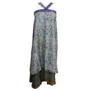Mogul Women's Vintage Wrap Around Skirt Reversible Silk Sari 2 Layer Beach Cover Up