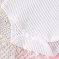 thumbnail image 6 of Delliss Newborn Infant Baby Girl Overall Shorts Set Ruffle Knit Rib Romper Fashion Print Pocket Suspender Romper Summer Outift 0-3 Years, 6 of 8
