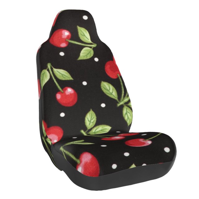 Vsdgher Sweet Red Cherry for Automotive Seat Covers for Cars Trucks SUVs, Universal Fit Anti-Slip Bucket Seat Protector for Cars,Vehicle Seat Protector for Front Seats