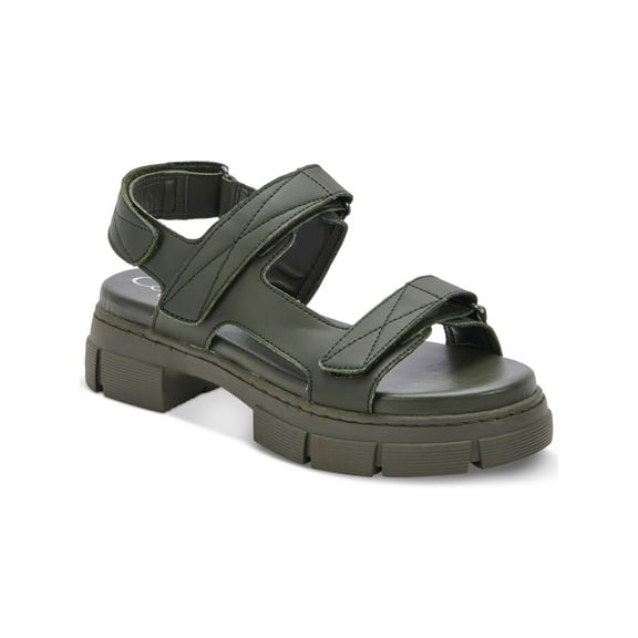 AQUA COLLEGE Womens Green Adjustable Waterproof Hux Round Toe Platform Slingback Sandal 10 M