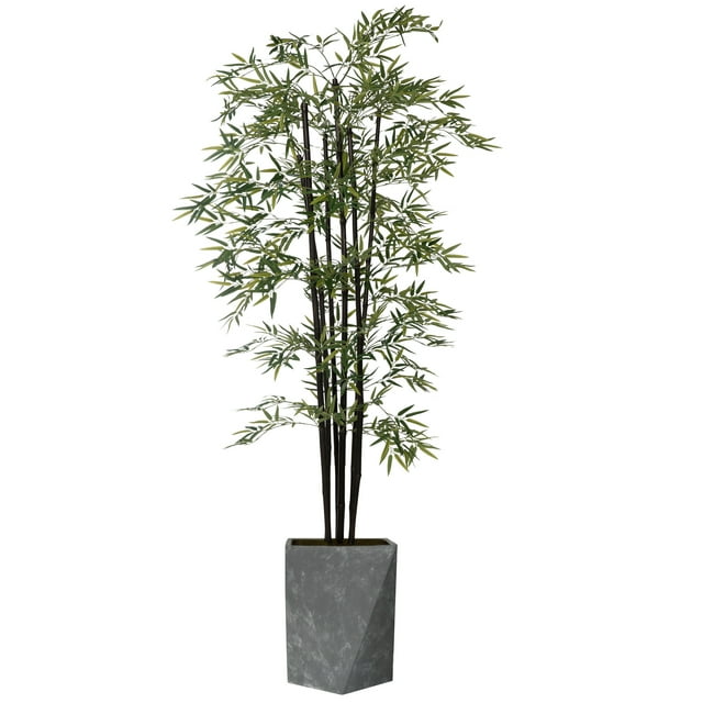 Vintage Home Artificial Faux Real Touch 6.84 Feet Tall Bamboo Tree With Fiberstone Planter
