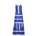thumbnail image 4 of Robe Longue Boho pour Femmes à Bretelles Spaghetti Sans Manches à Rayures Imprimées d'Été Décontractée Longue, 4 of 5