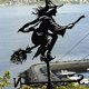 thumbnail image 2 of Eule stainless steel Spray painted weather vane, wind direction indicator, metal bracket for outdoor use Ref: 2874, 2 of 5