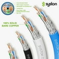 thumbnail image 3 of Syston Cable Cat8 Ethernet Bulk Raw Cable 2000MHz 2GHz 40GB 100 ft Solid Bare Copper S/FTP Individual electromagnetic Tinned Copper Braid Shield 22/4 4 Pair 22 AWG CMR FT4 UTP Black Order to Cut, 3 of 7