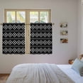 thumbnail image 3 of Black Boho Kitchen Curtain for Berdoom Living Room Cafe 45 Inch Length, Vintage Ethnic Tribe Abstract Geometric Tiers Curtains Light Filtering Drapes Rod Pocket Window Treatment 2 Panels 52"Wx45"L, 3 of 8