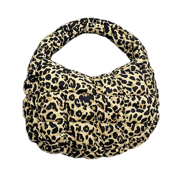 Mujeres Leopardo Bolso Hombro Con Acolchado Crossbody Bag Chic Hobo () Amarillo