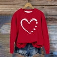 thumbnail image 4 of Sudadera sin capucha para niñas, cuello redondo, sudadera extragrande, estampado de San Valentín, manga larga, para niñas de 1 a 15 años, 4 of 8