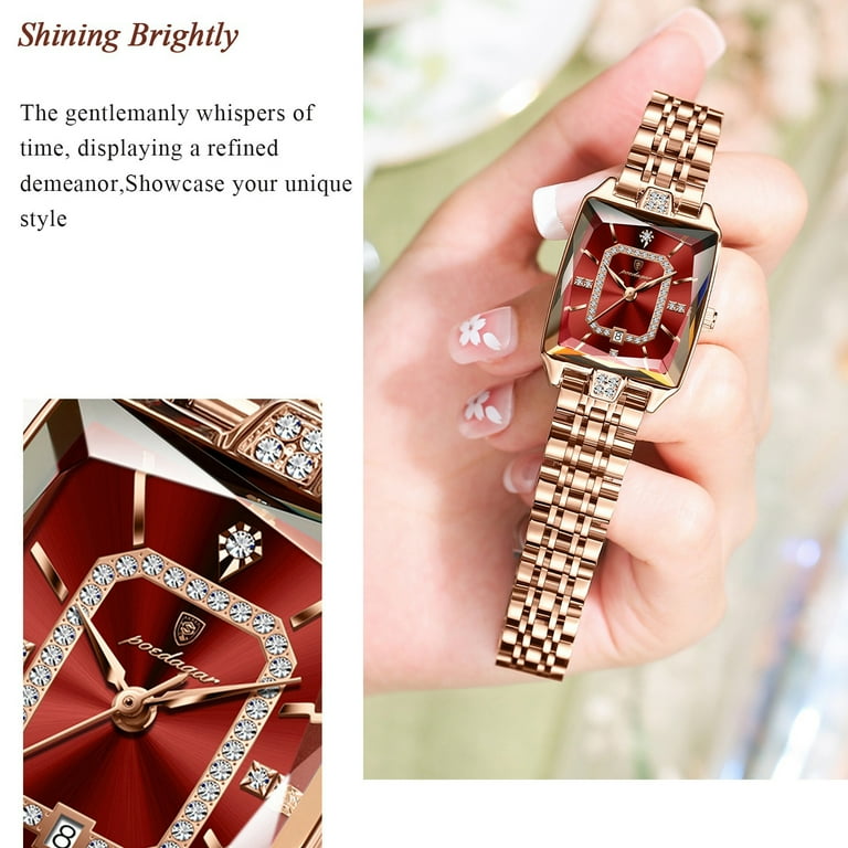 Poedagar Women's Rose Gold Square Dial Quartz Watch photo 7