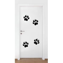 Animal Wall Decal Black and White Paint Dripping Paw Print Bedroom Wall Decal for Children Dog Cute Themed Room Décor - Size: 6 In x 6 In