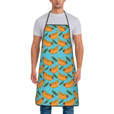 

Matuu Hot Dog 5 for Cooking Apron for Men and Women Adjustable Strap and Waist Ties for Baking Cooking Gardening