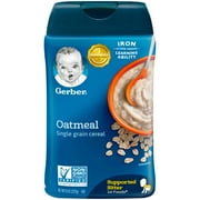 Gerber Single Grain Oatmeal Baby Cereal, 8 oz (Pack of 6)