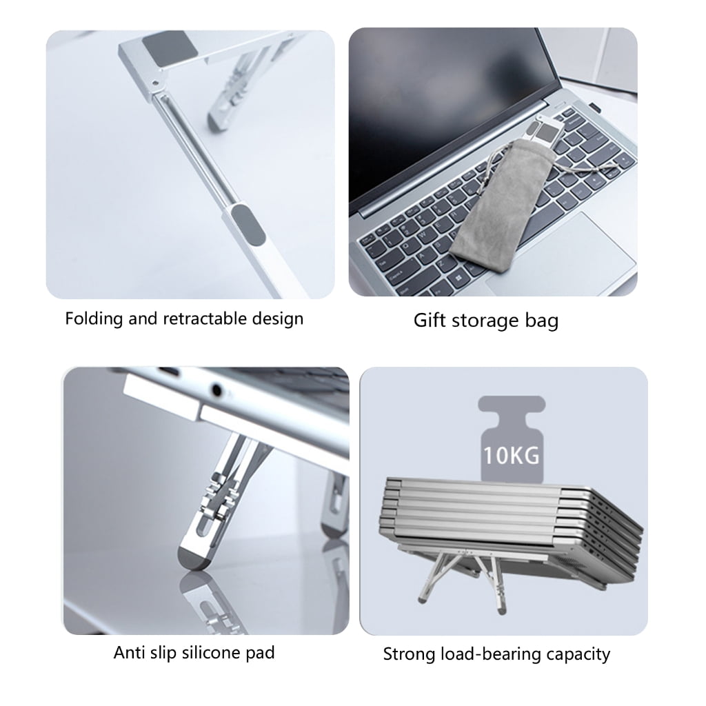 AOOOWER Aluminum Alloy Adjustable Foldable Laptop Stand Portable Aluminium Support Notebook Holder Tablet Base Desk Dissipation