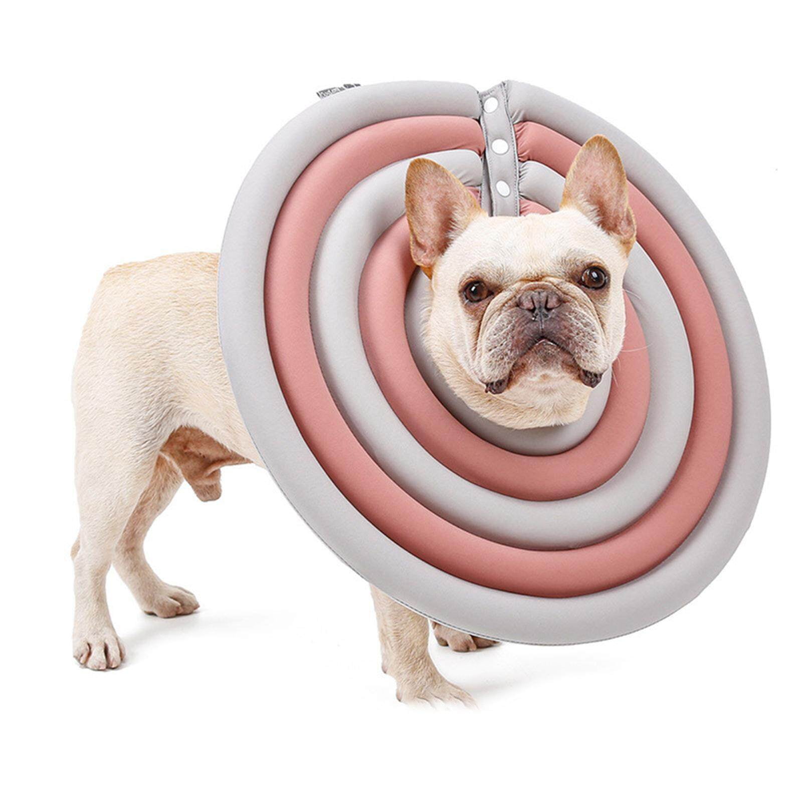 Adjustable Dog Collar Recovery Anti Bite Cone Soft Protector for Pet Cone Dog Pet Cat Gray Pink L