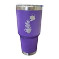 thumbnail image 2 of Termo de acero inoxidable color morado, Gato Risón, capacidad de 887 mililitros, 2 of 5