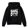thumbnail image 4 of Hoodies for Girls Size 10 Drawstring FlowerLetter Printing Pullover Sweatshirt Pullover Oversized Hoodie Fashion Blouse Long Sleeve Shirt track Jackets with Pocket Black, 130, 4 of 4