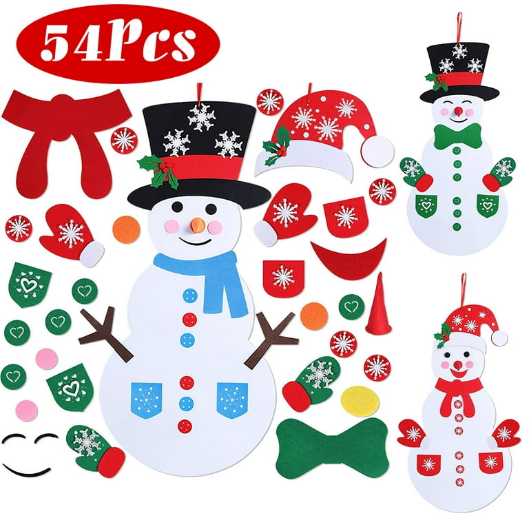  2 Set DIY Felt Christmas Gift Snowman Games Set with Detachable  Ornaments Xmas Gifts for Christmas Door Wall Hanging Decorations : לבית  ולמטבח