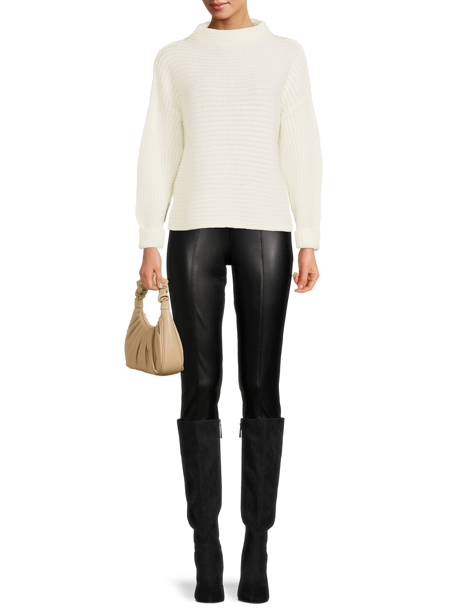 Time and Tru Women's Horizontal Shaker Knit Sweater