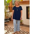 thumbnail image 6 of Plus Size Tops for Women Short Sleeve Shirts Casual Summer Clothes Round Neck Tunics for Leggings, 6 of 6