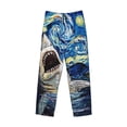 thumbnail image 2 of Vsdgher Vintage Starry Sky Shark Print Mens Pajama Pants Sleep & Lounge Pants, PJ Bottoms With elastic waistb and Pockets, 2 of 5