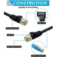 thumbnail image 3 of Matein 50 ft Cat7 Ethernet Cable for Xbox PS4, High Speed Flat Internet Cord with Clips Rj45 Snagless Connector Fast Computer LAN Wire for Gaming,Ethernet Switch, Modem, Router, Coupler, Black, 3 of 7