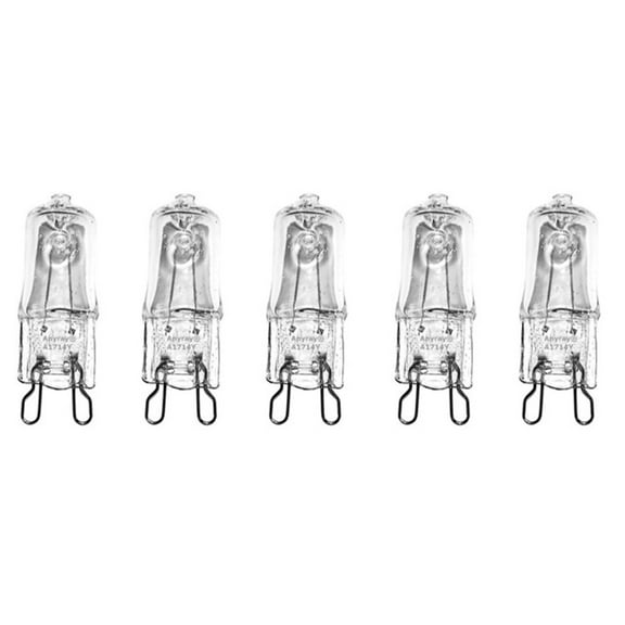 (5)-bulbs 25Watts G9 120 Volt 25 Watt Microwave Bulb 120V 130V 25W Anyray A1714Y