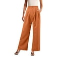 thumbnail image 1 of Gibobby Pantalones deportivos para mujer Omen's Pantalones anchos de pierna para trabajo, sueltos, de talle, vestido palazzo, pantalones fluidos(Naranja,CH), 1 of 5