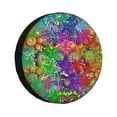 thumbnail image 2 of DouZhe Waterproof Spare Tire Cover, Psychedelic Colorful Stars Prints Adjustable Wheel Covers Fit for Jeep Trailer RV SUV Car, 15 inch, 2 of 7