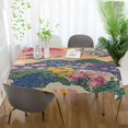 thumbnail image 3 of Yayeee Tablecloths 60" x 60" Rectangle Wrinkle Resistant Party Table Cover, Green Floral Wave, 3 of 8
