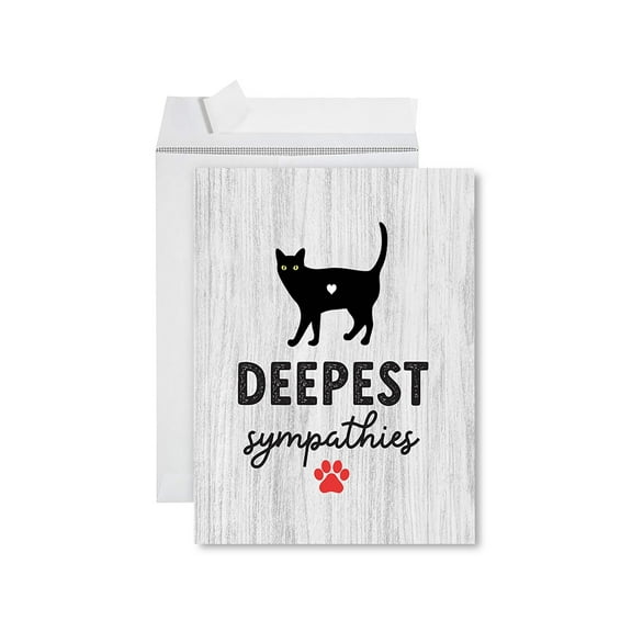 Koyal Wholesale Jumbo Pet Sympathy Card with Envelope, Deepest Sympathies Cat Loss, 8.5" x 11", 1-Pk
