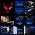 thumbnail image 3 of Computadora Escritorio Completa Xtreme PC Gaming AMD Radeon Vega Renoir Ryzen 7 5700G 32GB SSD 1TB Monitor 23.8 75Hz WIFI White gaming ligero, oficina, estudio y hogar, 3 of 5