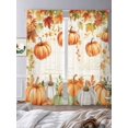 thumbnail image 3 of Orange Green Pumpkins Fall Sheer Curtains 84 Inch Length 2 Panels Set for Living Room/Bedroom, Thanksgiving Botanical Semi Curtain Sheers Drapes Rod Pocket Curtains Window Treatment Set 52''x84''x2, 3 of 7