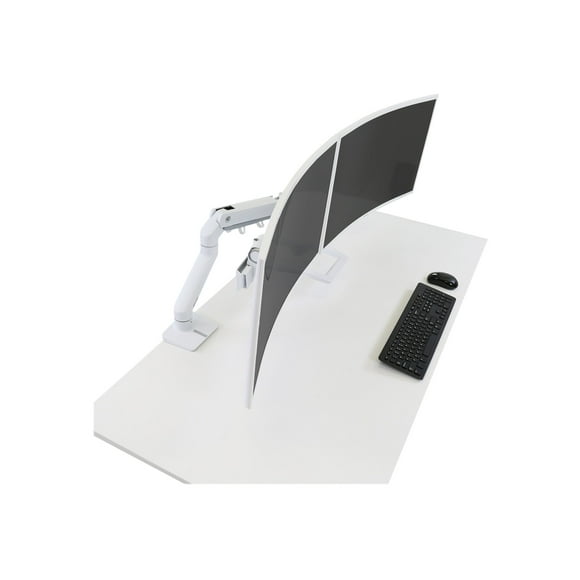 Ergotron HX - Mounting kit (handle, articulating arm, desk clamp mount, grommet mount, 2 pivots, hinge bow, extension) - Patented Constant Force Technology - for 2 LCD displays - white - screen size: up to 32"