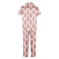 thumbnail image 4 of Sexy Pijama Conjunto para las Mujeres Impreso Bolsillo Pantalones de Manga Corta, Traje Suelto Casual para el Hogar Y el Salón, 4 of 9