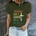 thumbnail image 2 of DDAPJ pyju Christian Easter Shirts for Women Short Sleeve Letter Printed T-shirts Jesus Cross Religious Quotes Shirt Summer Casual Round Neck Tee Tops Army Green M, 2 of 6