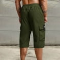 thumbnail image 4 of QingYiHua Mens Shorts Clearance Cargo Shorts for Men Stretch Waist Big and Tall Capri Pants Below Knee 3/4 Long Shorts Lightweight with Multi Pockets Army Green,L, 4 of 6