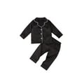 thumbnail image 4 of Kids Satin Pajamas Set Long Sleeve Satin Silk PJS Set Button-Down Sleepwear Nightwear Loungewear 2 Pieces, 4 of 4