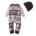 thumbnail image 1 of GDREDA Sweater 2t Children's Spring And Autumn Farm Pattern Long Sleeved Jumpsuit Hat Two Piece Children's Suit Brown,3-6 Months, 1 of 8