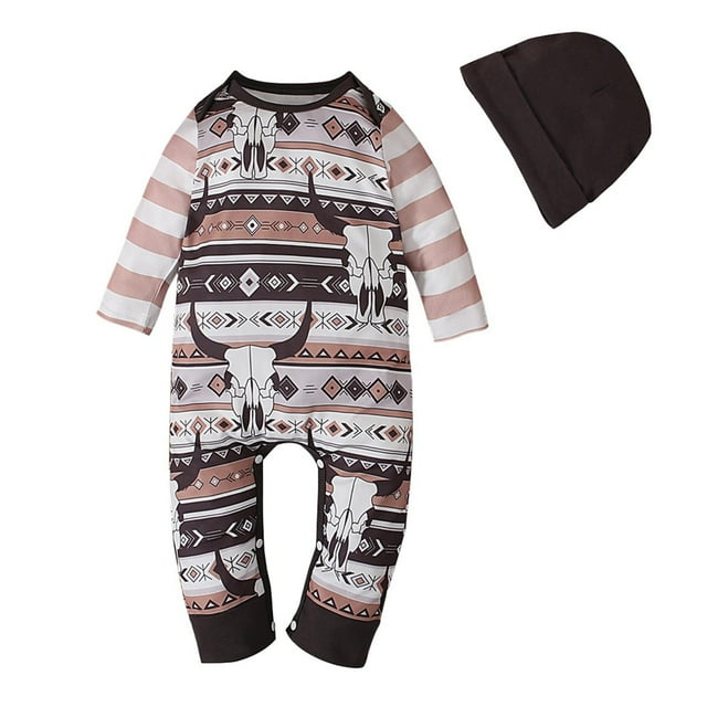 GDREDA Sweater 2t Children's Spring And Autumn Farm Pattern Long Sleeved Jumpsuit Hat Two Piece Children's Suit Brown,3-6 Months