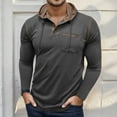 thumbnail image 2 of Men's Long Sleeve Hooded T Shirt Casual Comfortable Pullover Top Lightweight Button Down Shirt for Daily Wear Home Outdoor Hiking Spring Summer Fall Mens Summer Lightweight Pullover Tee Shirts, 2 of 7