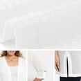 thumbnail image 5 of DARING DIVA Women's Plus Hollow Out 3/4 Sleeve Long Open Front Cover Up 1X White, 5 of 6