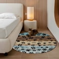 thumbnail image 2 of Round Rugs 4Ft, Cute Dog Claws Round Area Rug Washable Indoor Throw Carpet, Farmhouse Blue Wooden Puppy Pawprints Soft Non Slip Circle Rug for Kitchen Nursery Room Home Decor Aesthetic, 2 of 8