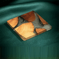 thumbnail image 2 of Wood Coasters Set with Epoxy Resin - Modern Holder for Drinks, Includes 6 and, 2 of 6